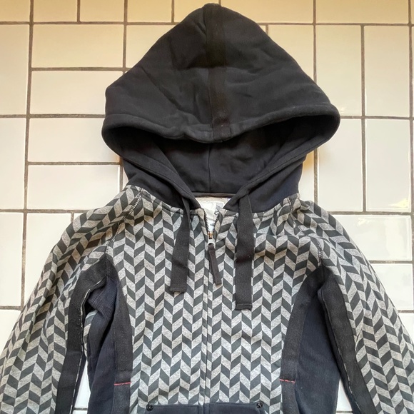 HELLZ BELLZ Punk Rocker Biker Zip Up NYC Double Hoodie Chevron Joan Jett HLZBLZ - Picture 5 of 14